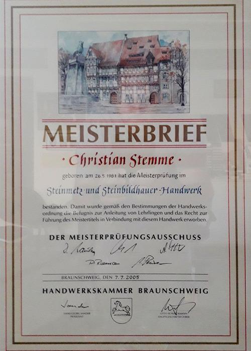 Meisterbrief 2005