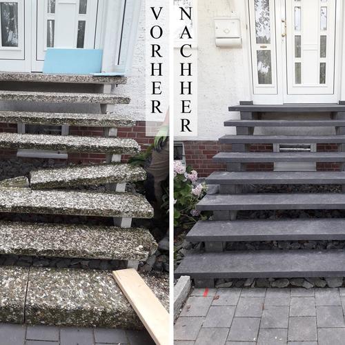 Eingangstreppe aus Nero Assoluto