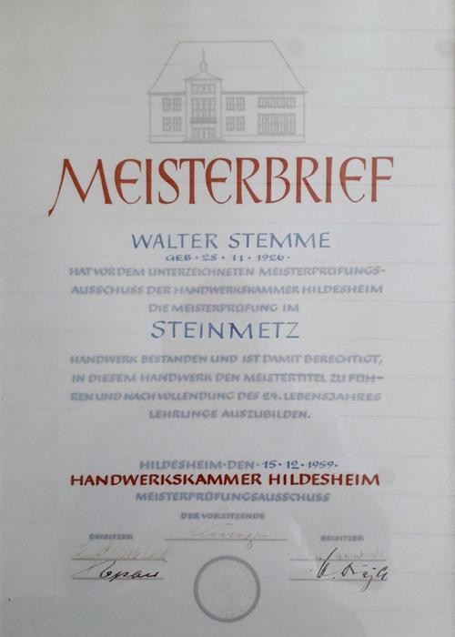 Meisterbrief 1959